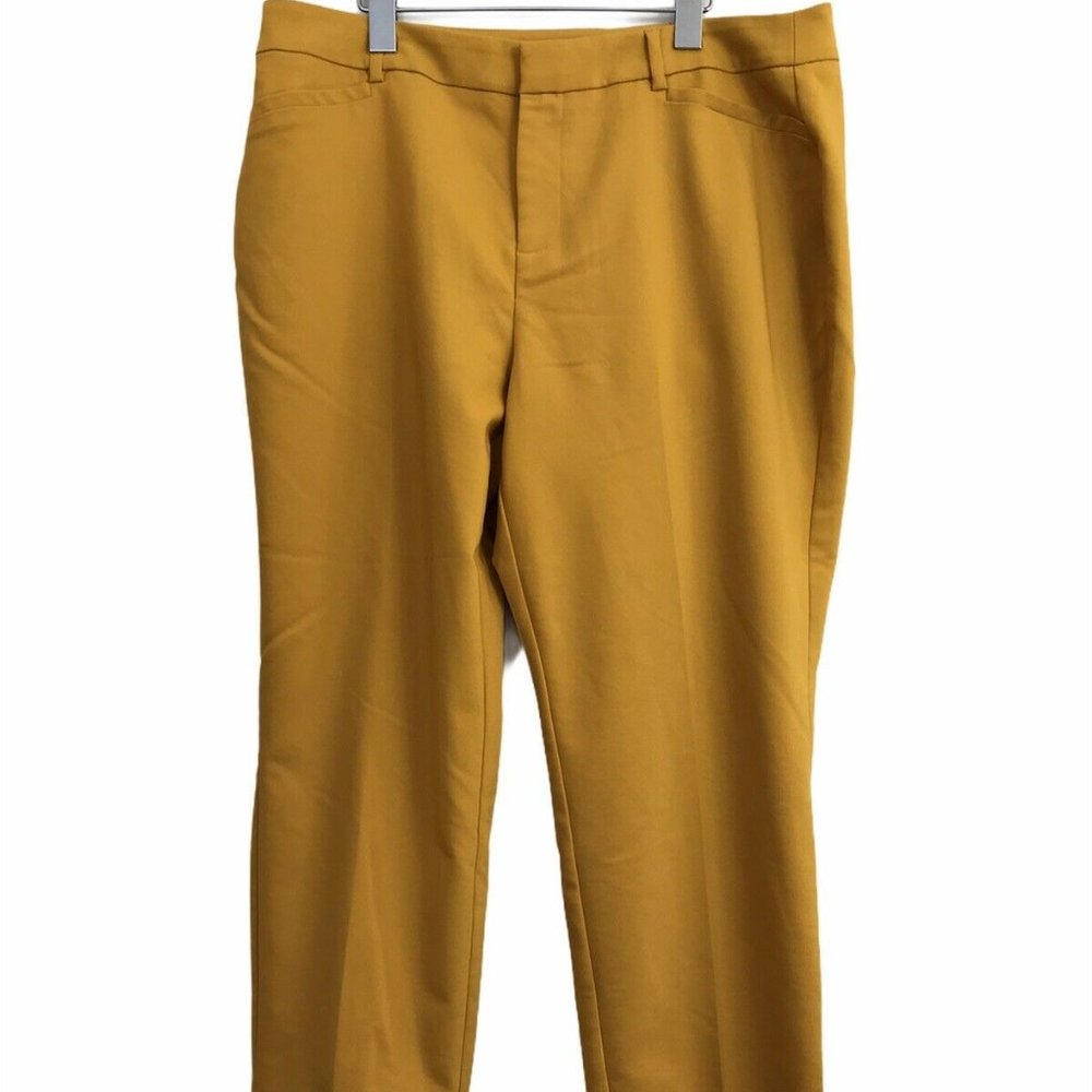 Roz & Ali Mustard Yellow Straight Leg Pants 14
